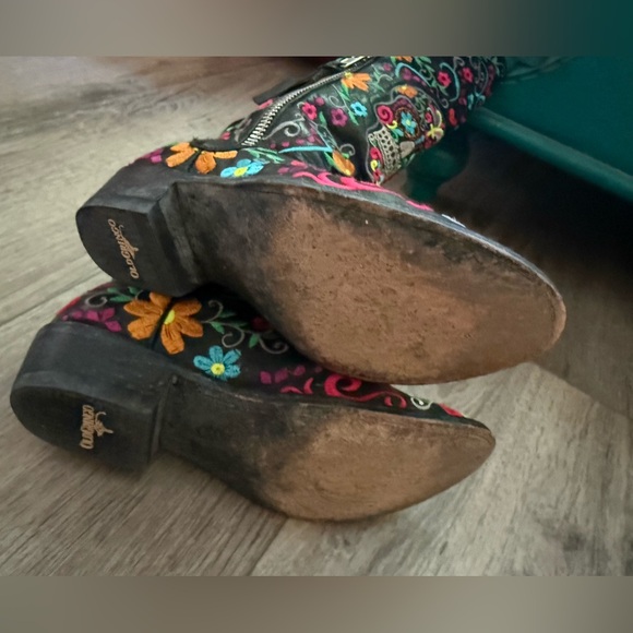 Old Gringo Black Sugar Skull Klak Embroidered Western Cowgirl Boot size 7 - Picture 7 of 8